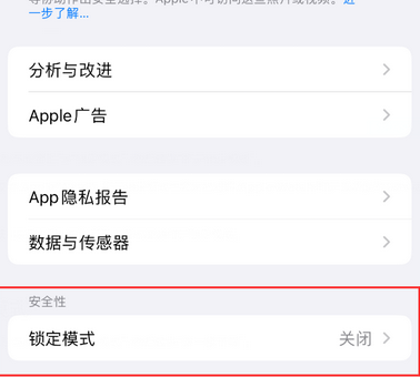 阳东苹果15服务网点分享iPhone15中的“锁定模式”有什么作用